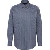 Overhemden - Petrol - Fijne Dessinering - Button-Downkraag - Lange Mouwen