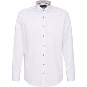 Bugatti - Casual Overhemd - Wit - 100% Katoen - Widespread Boord