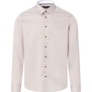 Overhemd - Cognac - Lange Mouwen - Under-Button-Downkraag - Normale Pasvorm