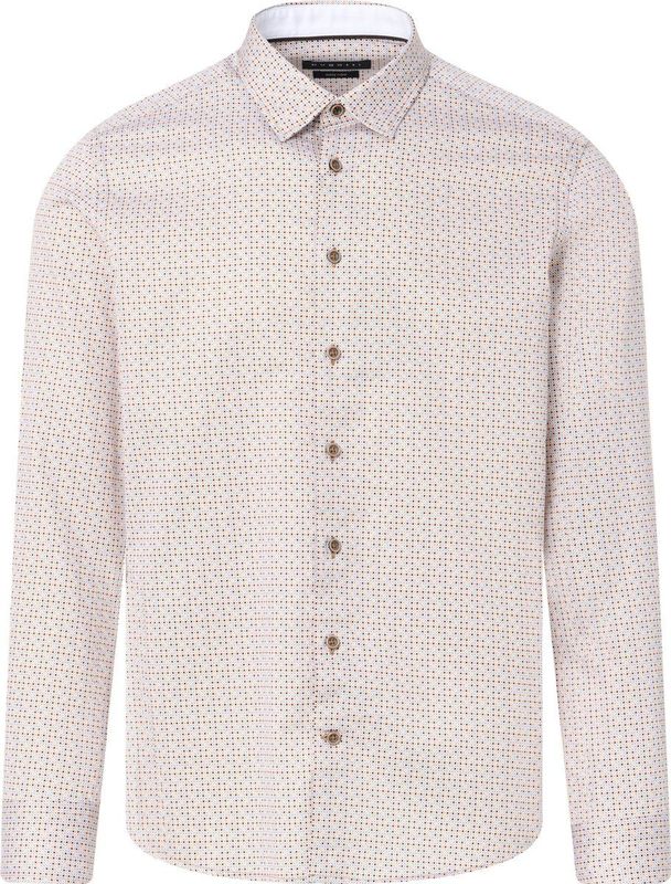 Overhemd - Cognac - Lange Mouwen - Under-Button-Downkraag - Normale Pasvorm