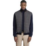 Bugatti Vest 8700-65054B - Grijs - Marineblauwe Mouwen - Hoogwaardige Materialen