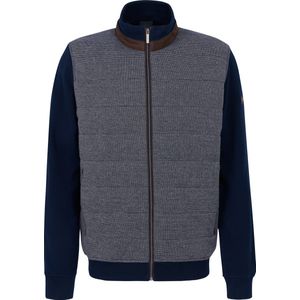 Bugatti Vest 8700-65054B - Grijs - Marineblauwe Mouwen - Hoogwaardige Materialen