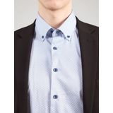 bugatti - Overhemd - Lichtblauw - Regular Fit - Lange Mouw - Gestippeld