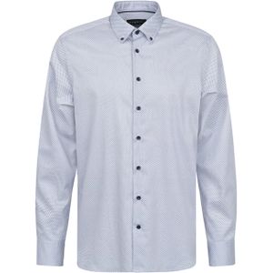bugatti - Overhemd - Lichtblauw - Regular Fit - Lange Mouw - Gestippeld