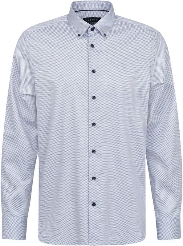 bugatti - Overhemd - Lichtblauw - Regular Fit - Lange Mouw - Gestippeld
