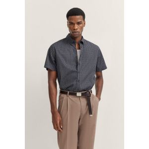 Bugatti - Casual Overhemd - Donkerblauw - Katoen