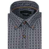 Bugatti - Casual Overhemd - Donkerblauw - Katoen