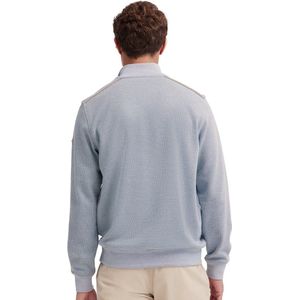 Bugatti - Trui - Lichtblauw - Katoen - Half Zip - Wijde Fit
