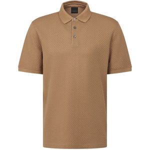 Bugatti Poloshirt - Bruin - Geribbeld - Katoen - Wijde Fit