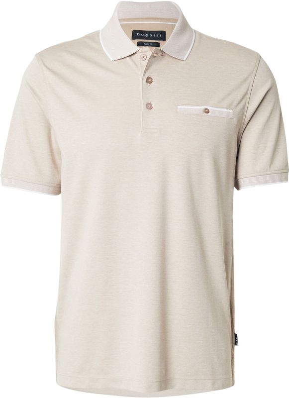 Bugatti - Polo - Effen Beige - Katoen/Acryl - Wijde Fit