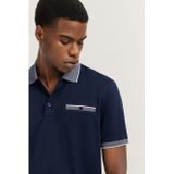 Bugatti - Poloshirt - Marine - Korte Mouwen - Borstzak