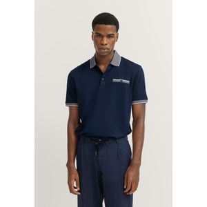 Bugatti - Poloshirt - Marine - Korte Mouwen - Borstzak