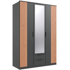 Wimex Drehtürenschrank »Lübeck«, Akustiklamellen Optik, mit Spiegeltüren, 135 oder 180cm breit