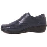 Q-Fit - 1.002 - Instappers - Blauw - Stretch en Leer