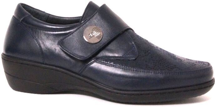 Q-Fit - 1.002 - Instappers - Blauw - Stretch en Leer