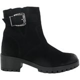 Qoo Tum - 14130 Enkellaarzen - Zwart - Suede