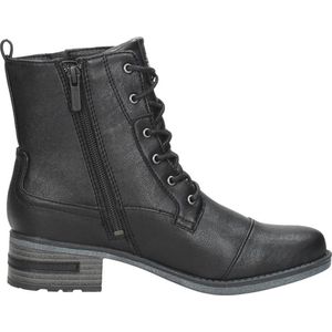 Mustang - Veterboot - Zwart - Imitatieleer - Blokhak 4 cm