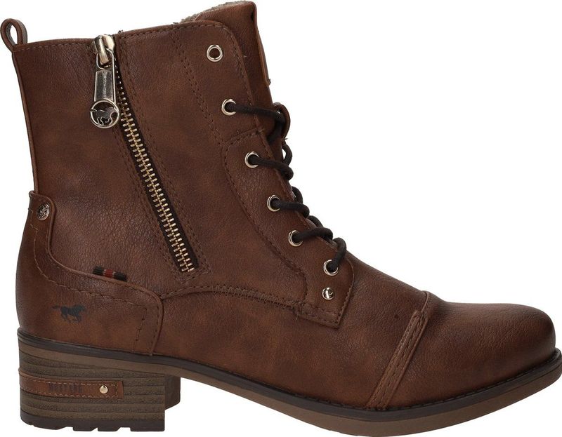 Mustang dames veterboot - Cognac