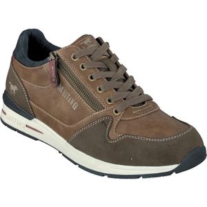 Mustang - Sneakers - Bruin/taupe - Textiel - Vetersluiting