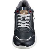 MUSTANG Herensneakers - Donkerblauw - Synthetisch Bovenmateriaal - Vetersluiting