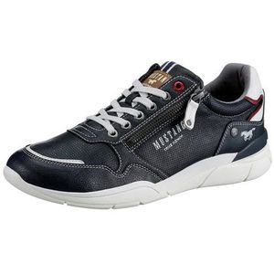 MUSTANG Herensneakers - Donkerblauw - Synthetisch Bovenmateriaal - Vetersluiting