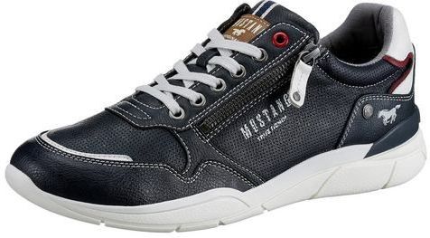 MUSTANG Herensneakers - Donkerblauw - Synthetisch Bovenmateriaal - Vetersluiting