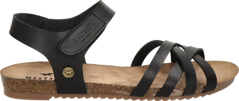 Mustang Sandalen Plat Sandalen Plat - zwart