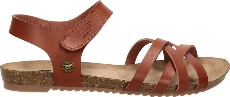 Mustang Sandalen Plat Sandalen Plat - cognac