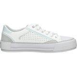 MUSTANG Dames 1457-303 Sneaker, wit/blauw, 40 EU, wit blauw, 40 EU