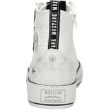MUSTANG Dames 1457-502 High Top Sneaker, wit/zilver, 38 EU, wit, zilver, 38 EU