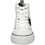 MUSTANG Dames 1457-502 High Top Sneaker, wit/zilver, 38 EU, wit, zilver, 38 EU