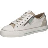 Mustang - Sneakers - Wit/Beige - Met Zijrits - Vetersluiting