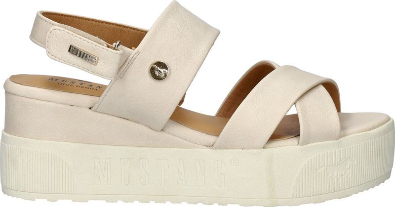 Mustang Sandalen Plat Sandalen Plat - gebroken wit