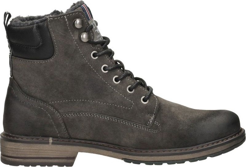 Veterboots - Effen - Imitatieleer - Gevoerd - Blokhak