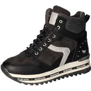 Mustang Hoge sneakers voor dames, zwart, zwart.