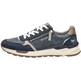 Mustang Sneakers - Blauw - Suede - Rits- en Vetersluiting - Uitneembaar Voetbed