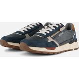 Mustang Sneakers - Blauw - Suede - Rits- en Vetersluiting - Uitneembaar Voetbed