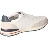 Mustang - 4154-318 - Sneakers - Beige Wit - Zachte Voering van Textiel - Flexibele Loopzool