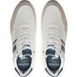 Mustang - 4154-318 - Sneakers - Beige Wit - Zachte Voering van Textiel - Flexibele Loopzool