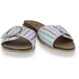 Gezondheidsslippers - Beige - Vlechtlook - Gespsluiting