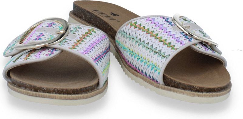 Gezondheidsslippers - Beige - Vlechtlook - Gespsluiting