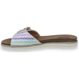 Mustang - Slippers - Beige - Vlechtlook - Gespsluiting