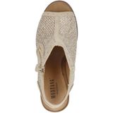 Mustang - Enkellaarsjes - Raffia - Imitatieleer - Blokhak 9 cm