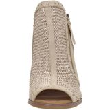 Mustang - Enkellaarsjes - Raffia - Imitatieleer - Blokhak 9 cm