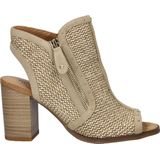 Mustang - Enkellaarsjes - Raffia - Imitatieleer - Blokhak 9 cm