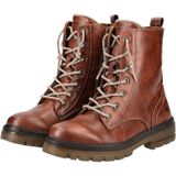 Mustang - Enkellaars - Kastanie used - Vetersluiting - Blokhak