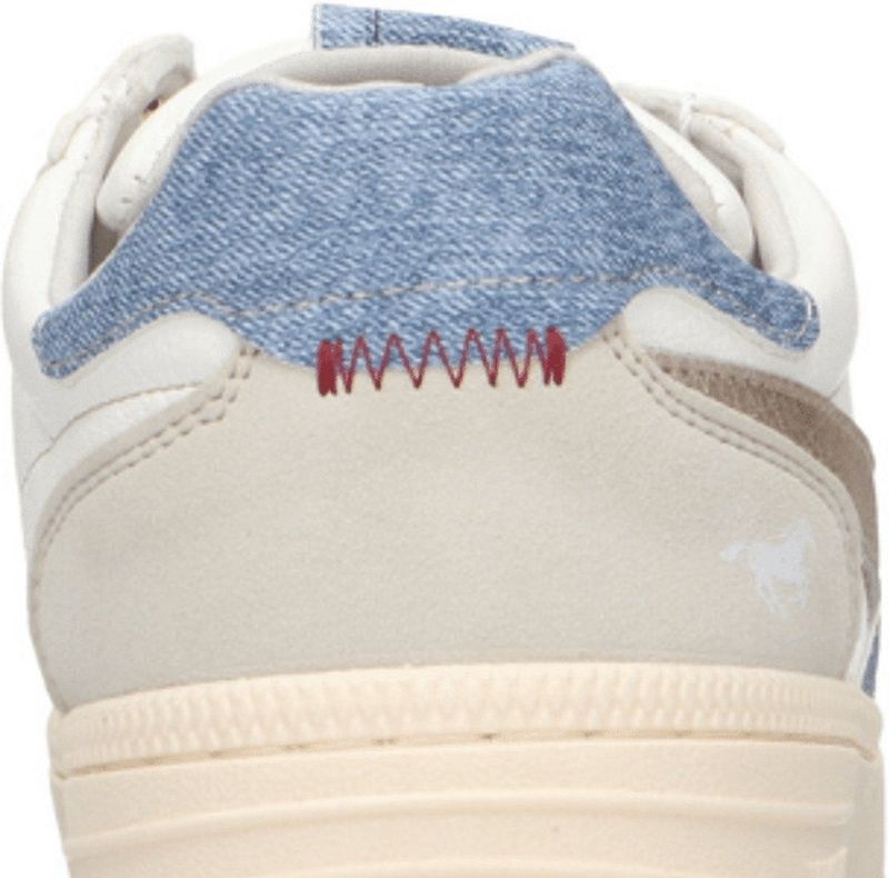 Mustang - Sneakers - Offwhite/Jeansblauw/Beige - Textiel/Synthetisch