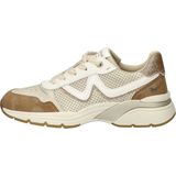 Mustang - Dames Sneaker - Beige Wit - Imitatieleer - Chunky Loopzool