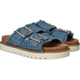 Mustang - Model 1461708 - Slippers - Blauw - Textiel - Gespsluiting