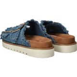 Mustang - Model 1461708 - Slippers - Blauw - Textiel - Gespsluiting